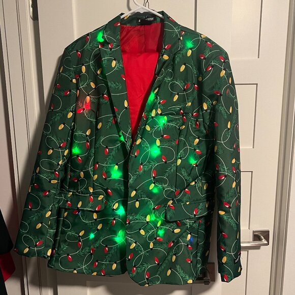 Light up holiday blazer and holiday pants - size Large (42-44) - Picture 1 of 11